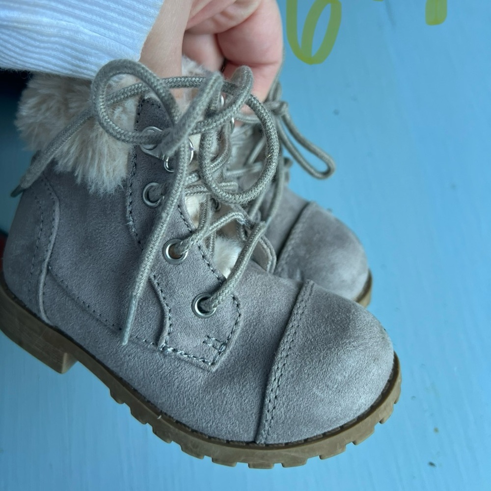 Faux-Fur-Lined Mid-Top Hiking Boots for Toddler Girls